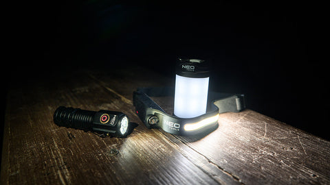 Kempinglámpa készlet 3db-os, kézi-sátor-fejlámpa, 150/280/1000 lm, 1200mAh akku, USB-C töltővezeték