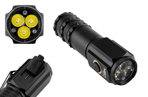 Kempinglámpa készlet 3db-os, kézi-sátor-fejlámpa, 150/280/1000 lm, 1200mAh akku, USB-C töltővezeték