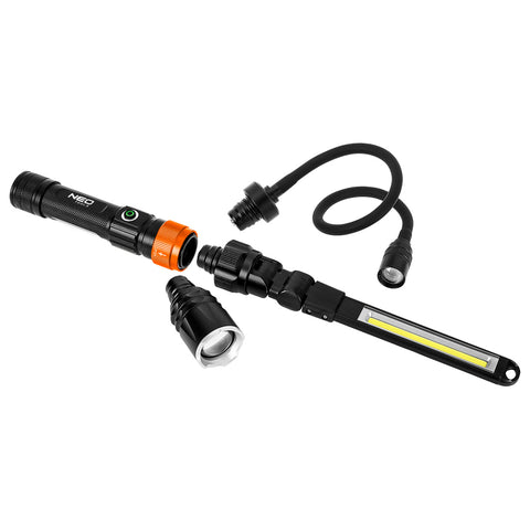 NEO TOOLS 99-107 Akkus 3az1-ben vizsgálólámpa, tölthető, 350lum COB LED, 3W, IP44