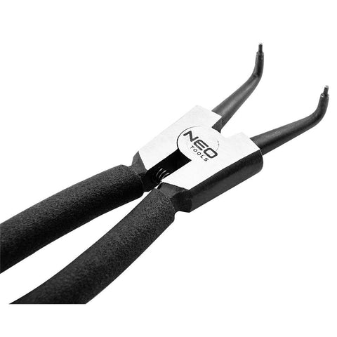 NEO TOOLS 01-091 Zégergyűrű fogó 145mm, külső, hajlított, CrMo, 10 - 25mm, csúcs diameter 1,5 - 2,0mm