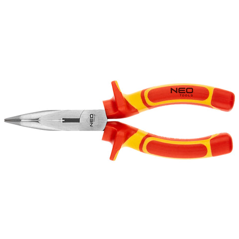 NEO TOOLS 01-228 Hajlított csőrű fogó 1000V, szigetelt, 180mm (7"), CrV, polírozott