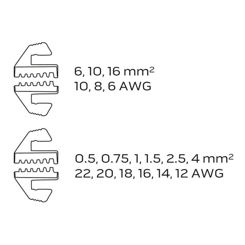 NEO TOOLS 01-506 Krimpelő-, érvéghüvelyfogó, 0.5-16 mm2 (22-6 AWG)