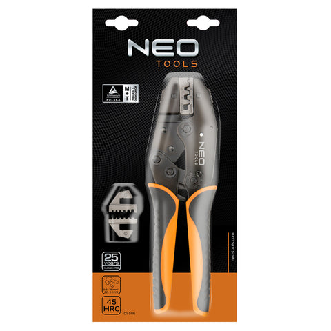 NEO TOOLS 01-506 Krimpelő-, érvéghüvelyfogó, 0.5-16 mm2 (22-6 AWG)