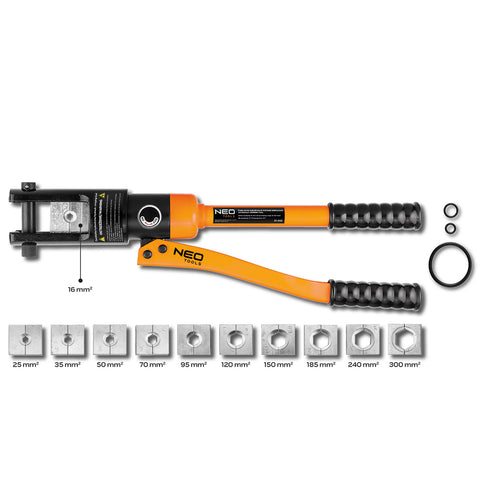 NEO TOOLS 01-543 Hidraulikus krimpelő-, érvéghüvelyfogó, 16-300mm, 12t