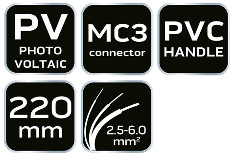 NEO TOOLS 01-556 Krimpelő-, kábelsarufogó, MC3 napelemes csatlakozókhoz