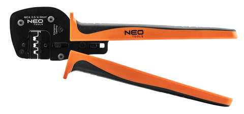 NEO TOOLS 01-559 Napelem szerelő szerszámkészlet, 5db, kábelcsupaszító, kábelvágó, krimpelő fogó, csatlakozó fogók, kofferben