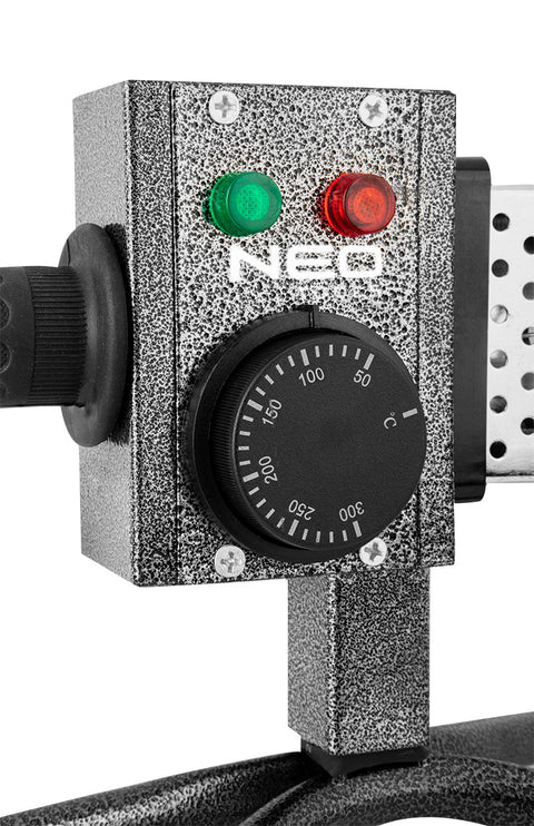 NEO TOOLS 02-400 Csőhegesztőgép 800W műanyagokhoz, 4 hüvellyel: 20, 25, 32, 40mm