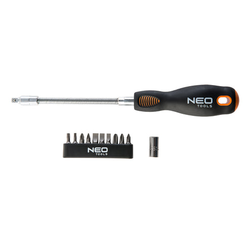 NEO TOOLS 04-212 Bitfejes Csavarhúzó készlet flexibilis szárral, 12db, SvCm