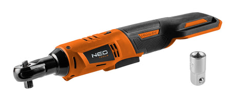 NEO TOOLS 04-603 Akkus racsnis kulcs, Energy+ 18V, 3/8"-os 1/2"-os adapterrel, akku nélkül!!!