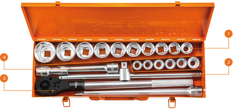 NEO TOOLS 08-061 Dugókulcskészlet 3/4", 21db 