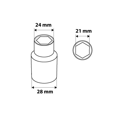 NEO TOOLS 08-421 Dugókulcs 21mm, 1/2", hatlapú