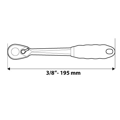 NEO TOOLS 08-507 Racsnis kulcs 3/8" 195mm, DIN 3122