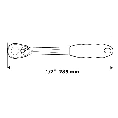 NEO TOOLS 08-519 Racsnis kulcs 1/2", 285mm, FLEXIBILIS, DIN 3122