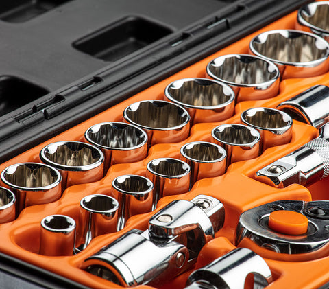 NEO TOOLS 08-694 Dugókulcskészlet 1/2", 23db, 90 fogas racsni!