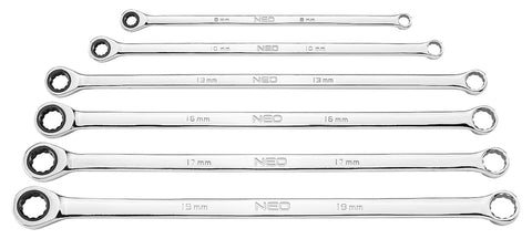NEO TOOLS 09-370 Racsnis hosszú csillagkulcs készlet 6db, 8-19mm