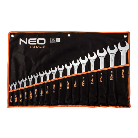NEO TOOLS 09-753 Csillag-villáskulcs készlet 8-32mm, 17db