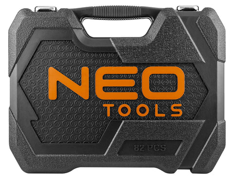 NEO TOOLS 10-058 Dugókulcskészlet + szerszámkészlet 1/2", 1/4", 82db, ECO
