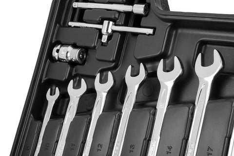 NEO TOOLS 10-058 Dugókulcskészlet + szerszámkészlet 1/2", 1/4", 82db, ECO