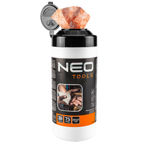 NEO TOOLS 10-408 Kéz-és felülettisztító csiszolókendő, 75 lap, ragasztó, gyanta, szilikon, lakk, festék, poliuretán hab és polimer