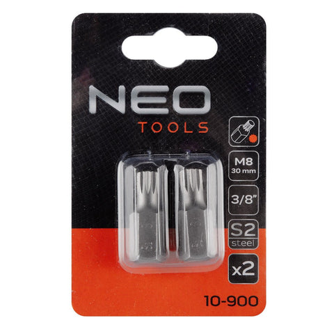 NEO TOOLS 10-900 Spline bit, 3/8", M8x30mm, S2, 2db