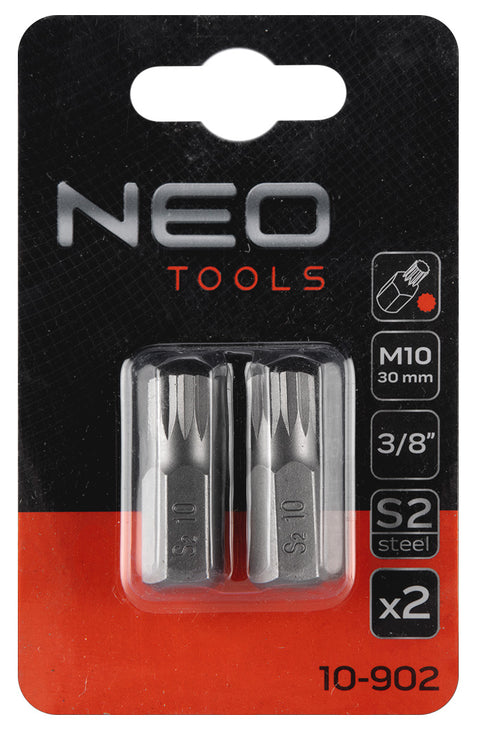 NEO TOOLS 10-902 Spline bit, 3/8", M10x30mm, S2, 2db