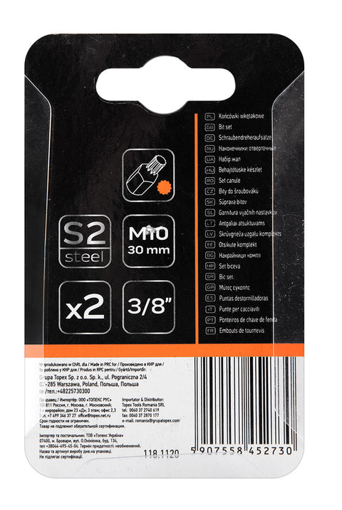 NEO TOOLS 10-902 Spline bit, 3/8", M10x30mm, S2, 2db
