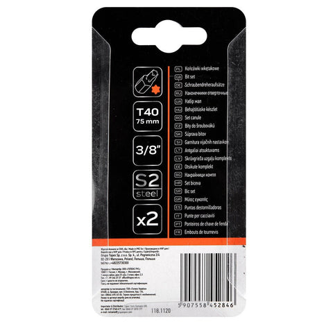 NEO TOOLS 10-942 Torx bit, 3/8", T40x75mm, S2, 2db