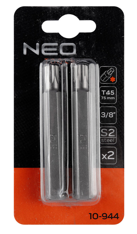 NEO TOOLS 10-944 Torx bit, 3/8", T45x75mm, S2, 2db