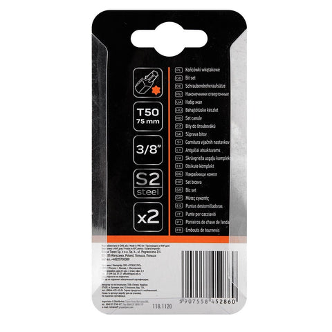 NEO TOOLS 10-946 Torx bit, 3/8", T50x75mm, S2, 2db