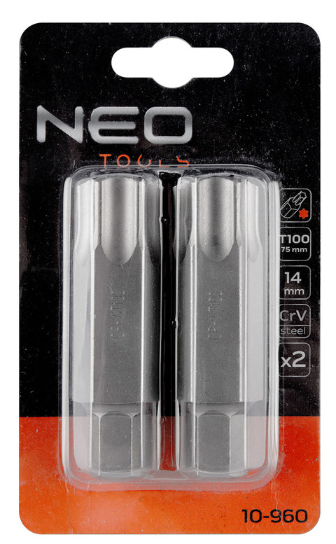 NEO TOOLS 10-960 Torx bit, 3/8", T100x75mm, CRV, 2db