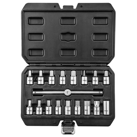 NEO TOOLS 11-235 OLAJLEERESZTŐ KULCSKÉSZLET 18db 3/8"