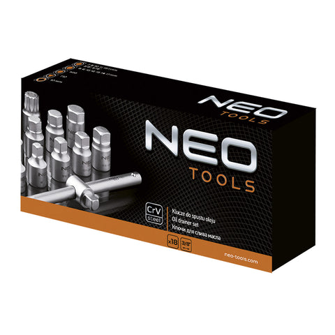NEO TOOLS 11-235 OLAJLEERESZTŐ KULCSKÉSZLET 18db 3/8"