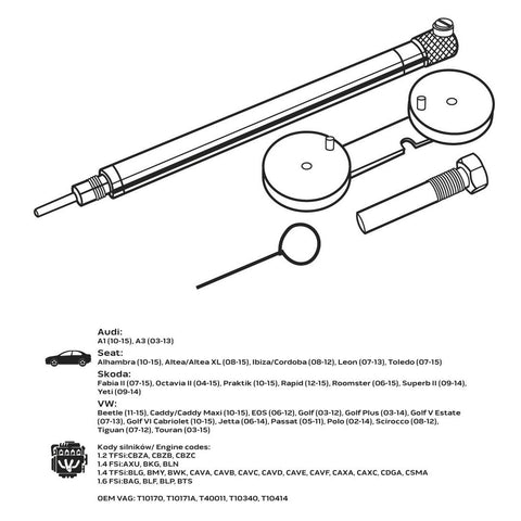 NEO TOOLS 11-305 Vezérműtengely blokkoló készlet, VAG benzinmotorokhoz