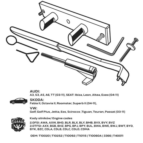 NEO TOOLS 11-306 Vezérműtengely blokkoló készlet, VAG benzinmotorokhoz