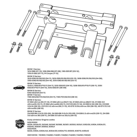NEO TOOLS 11-311 Vezérműtengely blokkoló készlet, BMW benzinmotorokhoz