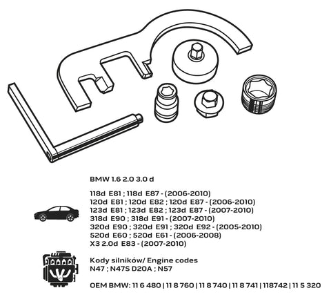 NEO TOOLS 11-315 Vezérműtengely blokkoló készlet, BMW dízelmotorokhoz