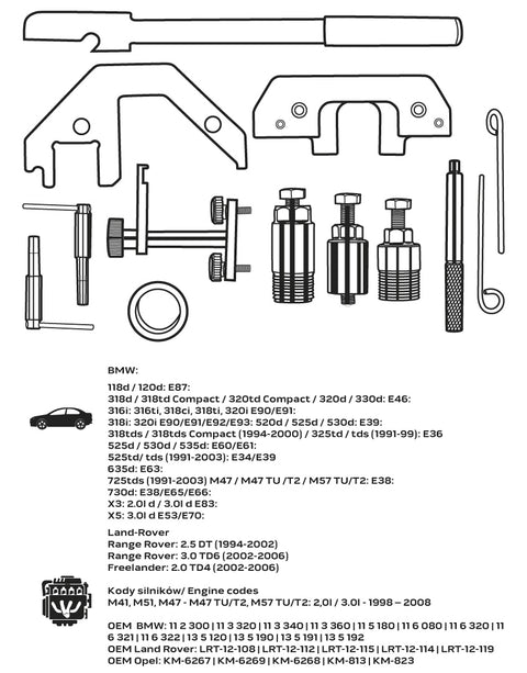 NEO TOOLS 11-316 Vezérműtengely blokkoló készlet, BMW dízelmotorokhoz