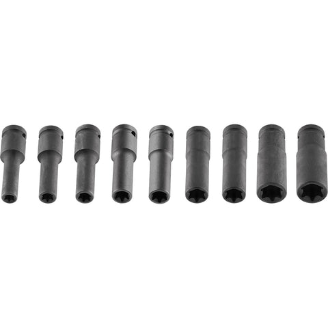 NEO TOOLS 12-110 Gépi dugókulcskészlet 1/2" 9db hosszú torx E 10-24 CR-MO