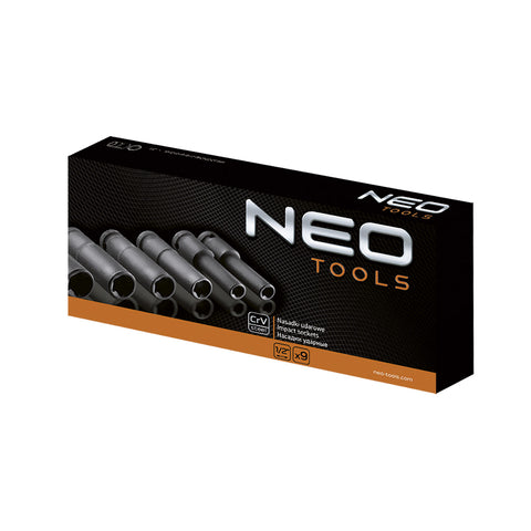 NEO TOOLS 12-110 Gépi dugókulcskészlet 1/2" 9db hosszú torx E 10-24 CR-MO