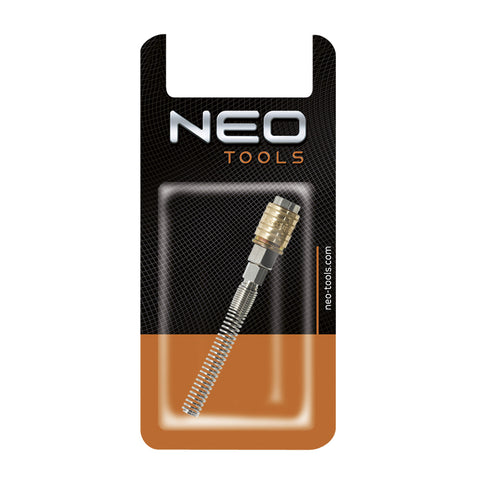 NEO TOOLS 12-600 Pneumatikus gyorscsatlakozó, tömlővéges, védőrugós 4mm