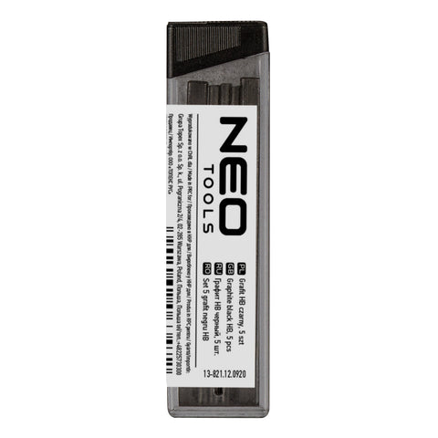 NEO TOOLS 13-821 Ácsceruza betét fekete HB, 5db, 13-810-hez, 13-815-höz