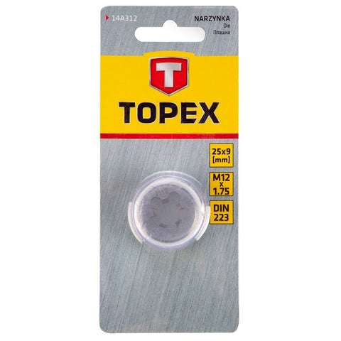 TOPEX 14A312 Menetmetsző, 25x9mm M12 DIN 224