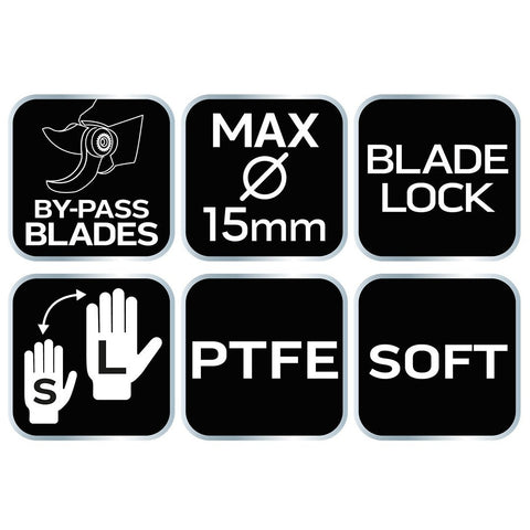 NEO TOOLS 15-200 Metszőolló, mellévágó, max.15mm, teflon bevonat, állítható pengenyílás, 185mm