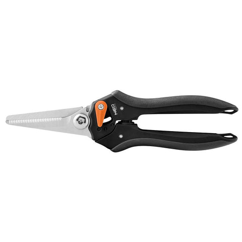 NEO TOOLS 15-208 Szüretelő metszőolló, hegyes, max.6mm, teflon bevonat, 210mm