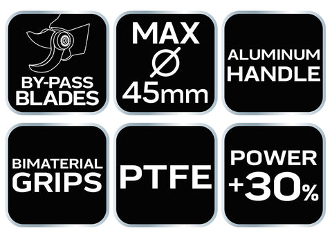 NEO TOOLS 15-250 Ágvágó, mellévágó, áttételes, 710mm, vágókap.: 45mm, alumínium nyél, teflon bevonat, 30% plusz erőátvitel