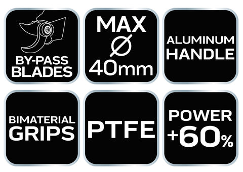 NEO TOOLS 15-251 Ágvágó, mellévágó, áttételes, 765mm, vágókap.: 40mm, alumínium nyél, teflon bevonat, 60% plusz erőátvitel