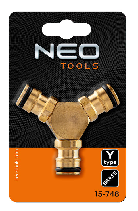 NEO TOOLS 15-748 Y csatlakozó, 3 ágú, réz