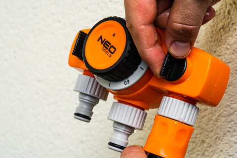 NEO TOOLS 15-750 Mechanikus öntözőidőzítő óra, 3 utas, max.120perc