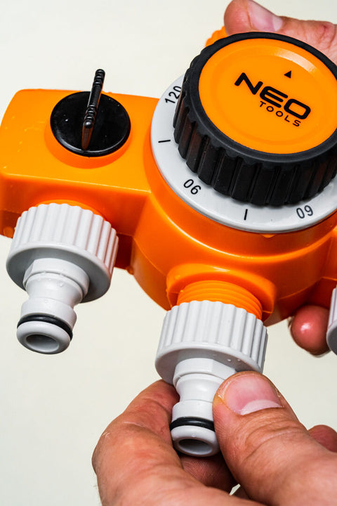 NEO TOOLS 15-750 Mechanikus öntözőidőzítő óra, 3 utas, max.120perc