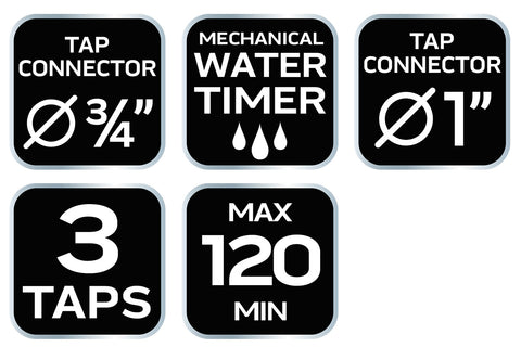 NEO TOOLS 15-750 Mechanikus öntözőidőzítő óra, 3 utas, max.120perc